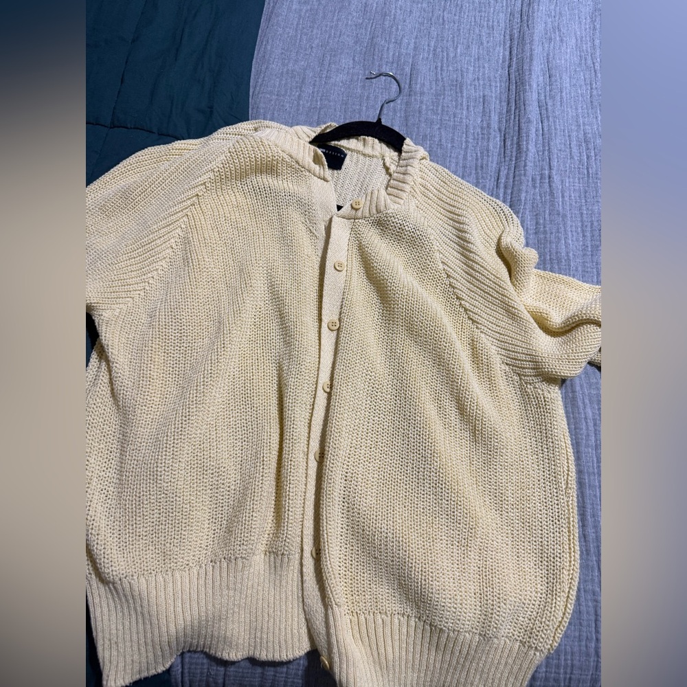 ASOS yellow Knit Button-Up Cardigan size large
